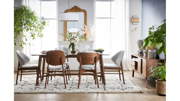 soldes en ligne Chaises Vintage En Tissu Gris Clair Et Bois Foncé (lot De 2) SPIKE 8