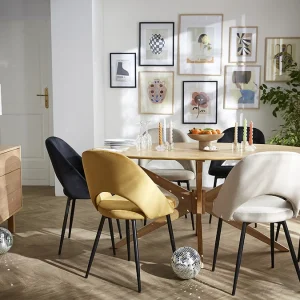 à prix imbattables Chaises Vintage En Tissu Velours Bronze Et Métal Noir (lot De 2) COSETTE 21