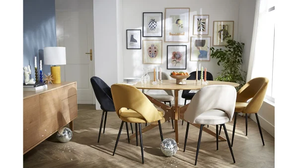 à prix imbattables Chaises Vintage En Tissu Velours Bronze Et Métal Noir (lot De 2) COSETTE 7
