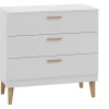 Commode Blanche Et Bois 3 Tiroirs L90 Cm ELIAS 25