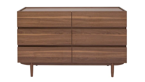Commode Finition Bois Foncé Noyer 6 Tiroirs L120 Cm SANAA online boutique 1