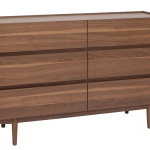 Commode Finition Bois Foncé Noyer 6 Tiroirs L120 Cm SANAA online boutique 12