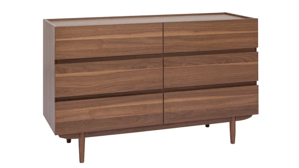 Commode Finition Bois Foncé Noyer 6 Tiroirs L120 Cm SANAA online boutique 3
