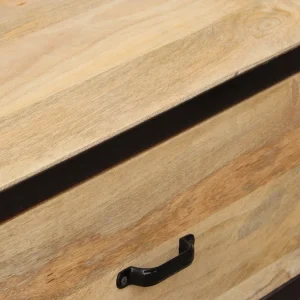 Dernières Nouveautés Commode Industrielle En Bois Manguier Massif Et Métal Noir 6 Tiroirs L130 Cm INDUSTRIA 19