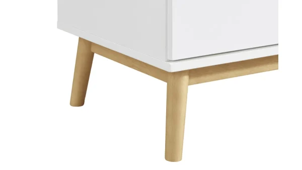 Commode Scandinave 3 Tiroirs Blanc Et Bois L90 Cm FELIX 7