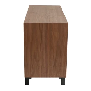 Commode Vintage Bois Foncé Noyer Et Métal Noir 6 Tiroirs L120 Cm MANNY 15