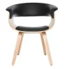 Fauteuil Scandinave Noir Et Bois Clair OKTAV 23