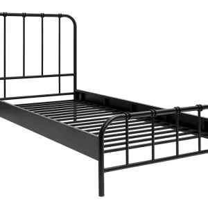 Lit 1 Place 90×190 Cm En Métal Noir AUGUSTE Paiement sécurisé 15