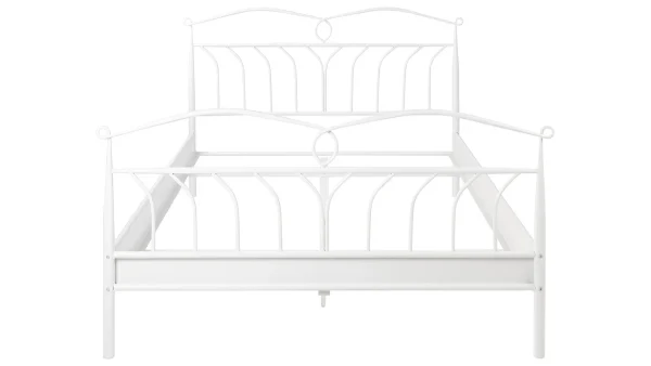 Lit 2 Places 140×200 Cm En Métal Blanc NOTTE 1