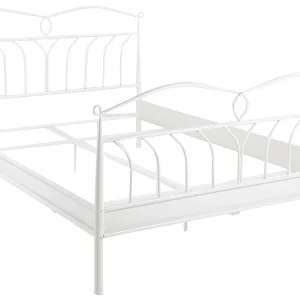Lit 2 Places 140×200 Cm En Métal Blanc NOTTE 9