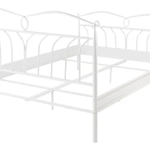 Lit 2 Places 140×200 Cm En Métal Blanc NOTTE 11
