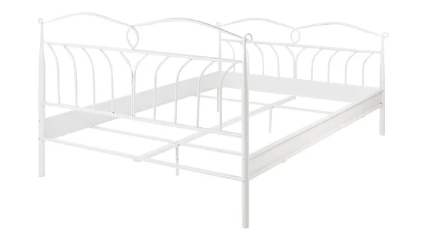 Lit 2 Places 140×200 Cm En Métal Blanc NOTTE 4