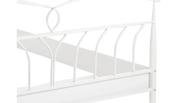 Lit 2 Places 140×200 Cm En Métal Blanc NOTTE 5