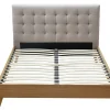 Lit 2 Places 160×200 Cm En Bois Et Tissu Beige LYNN 13