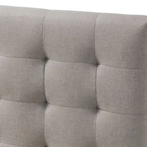 le grand escompte Lit 2 Places 160×200 Cm En Bois Et Tissu Beige LYNN 14