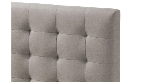 le grand escompte Lit 2 Places 160×200 Cm En Bois Et Tissu Beige LYNN 5