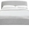 Lit 2 Places 160×200 Cm En Tissu Gris Clair NIELS 25