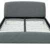 Lit 2 Places 160×200 Cm En Tissu Gris Foncé NIELS 17