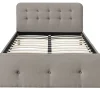 Acheter Maintenant Lit 2 Places 160x200cm En Tissu Beige Capitonné HOLSEN 25