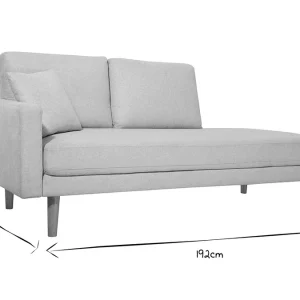 achat pas cher Méridienne Scandinave En Tissu Effet Velours Texturé Beige Et Bois Clair BERTILLE 22