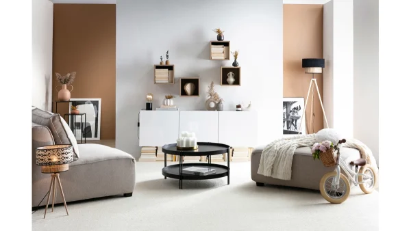 Pouf Module De Canapé En Tissu Beige PLURIEL prix pas cher 6