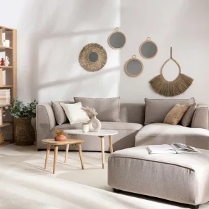 Pouf Module De Canapé En Tissu Beige PLURIEL prix pas cher 19