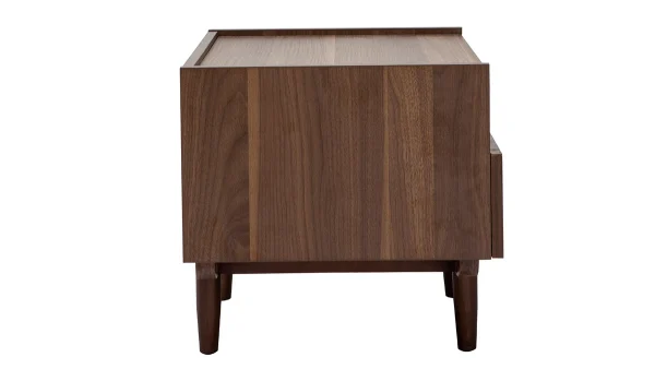 magasin en ligne france Table De Chevet Avec Tiroir En Finition Bois Foncé Noyer SANAA 5