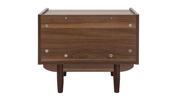 magasin en ligne france Table De Chevet Avec Tiroir En Finition Bois Foncé Noyer SANAA 6