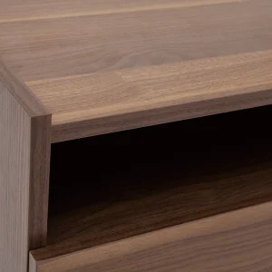 magasin en ligne france Table De Chevet Avec Tiroir En Finition Bois Foncé Noyer SANAA 19