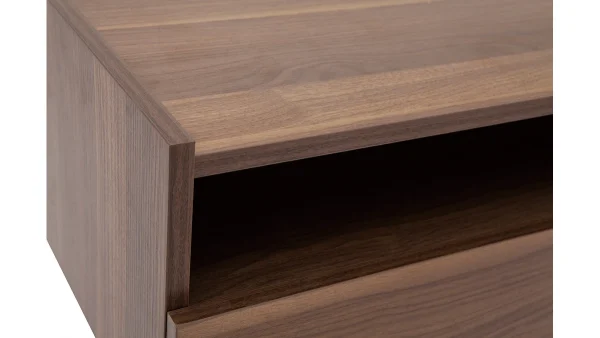 magasin en ligne france Table De Chevet Avec Tiroir En Finition Bois Foncé Noyer SANAA 7