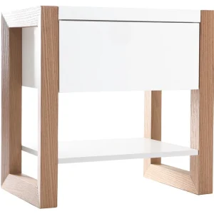magasin pour Table De Chevet Blanc Et Chêne ARMEL 10