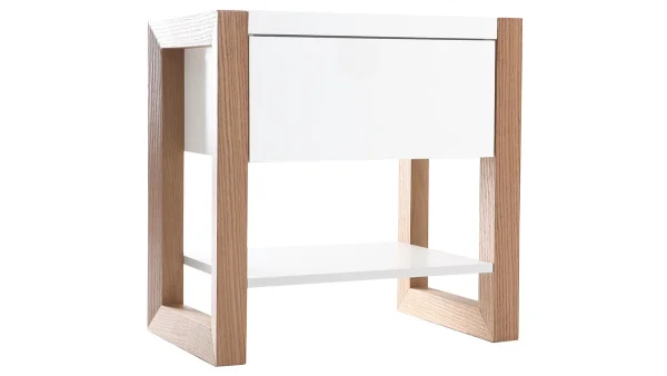 magasin pour Table De Chevet Blanc Et Chêne ARMEL 3