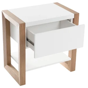 magasin pour Table De Chevet Blanc Et Chêne ARMEL 12
