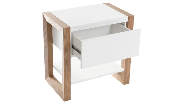 magasin pour Table De Chevet Blanc Et Chêne ARMEL 4