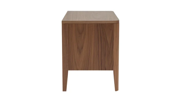 excellents soldes Table De Chevet Bois Foncé Noyer 2 Tiroirs L60 Cm BENJA 5