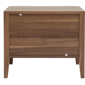 excellents soldes Table De Chevet Bois Foncé Noyer 2 Tiroirs L60 Cm BENJA 18
