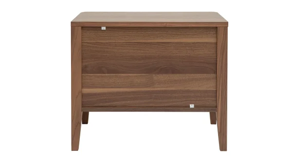 excellents soldes Table De Chevet Bois Foncé Noyer 2 Tiroirs L60 Cm BENJA 6