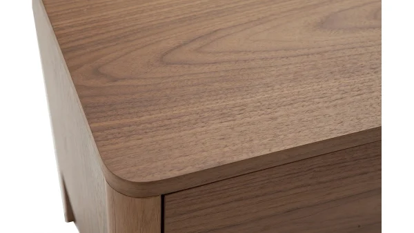 excellents soldes Table De Chevet Bois Foncé Noyer 2 Tiroirs L60 Cm BENJA 7