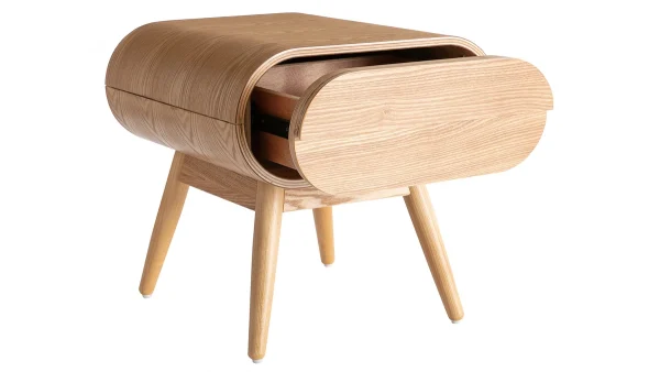 officiel Table De Chevet Design Frêne 1 Tiroir BJORG 3