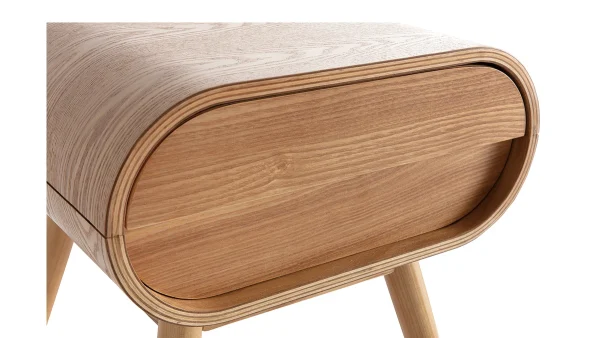 officiel Table De Chevet Design Frêne 1 Tiroir BJORG 5
