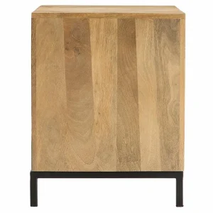 marques de renommée Table De Chevet Manguier Massif Et Métal Perforé RACK 16