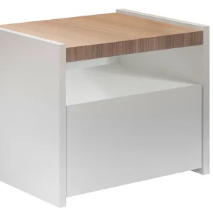 pas cher en vente Tables De Chevet Design Avec Tiroir Blanc Mat Et Finition Chêne (lot De 2) VERDI 8