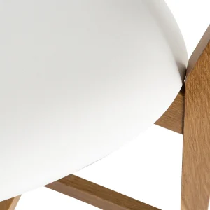 Tabouret De Bar Chêne Et Assise Blanche H65 Cm LUCIA marque pas cher 16