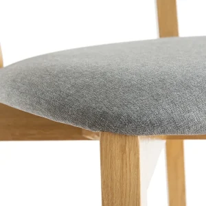 Tabouret De Bar Chêne Et Assise Gris Chiné H75 Cm LUCIA à prix imbattables 16