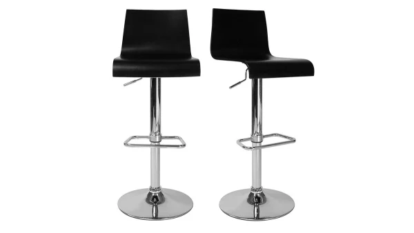 Tabouret De Bar / Cuisine Noir Moderne NEWSURF (lot De 2) grossiste 1