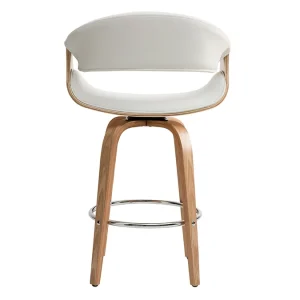 Tabouret De Bar Design Blanc Et Bois Clair 65 Cm ARAMIS Couleurs variées 15
