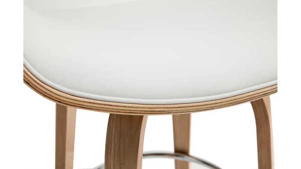 Tabouret De Bar Design Blanc Et Bois Clair 65 Cm ARAMIS Couleurs variées 6