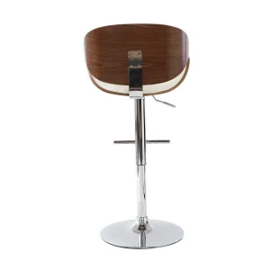 beauté Tabouret De Bar Design Blanc Et Bois Foncé WALNUT 14