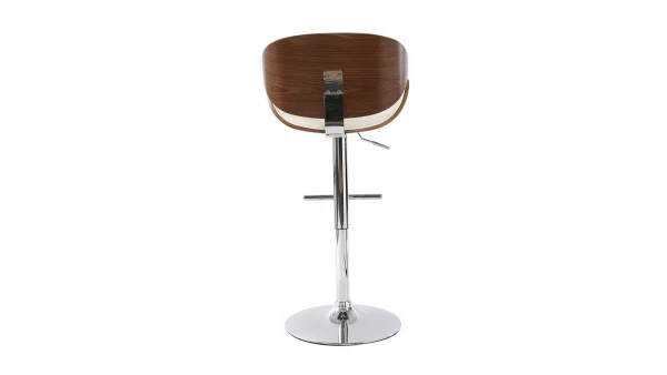 beauté Tabouret De Bar Design Blanc Et Bois Foncé WALNUT 5
