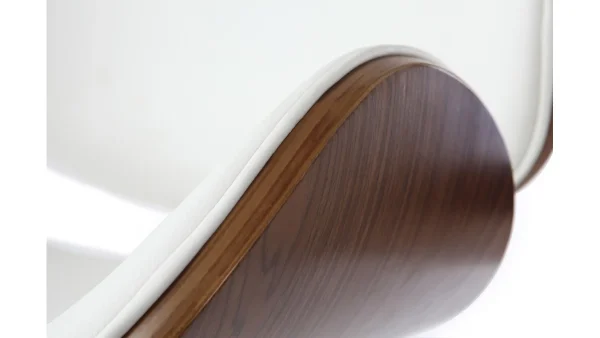 beauté Tabouret De Bar Design Blanc Et Bois Foncé WALNUT 6